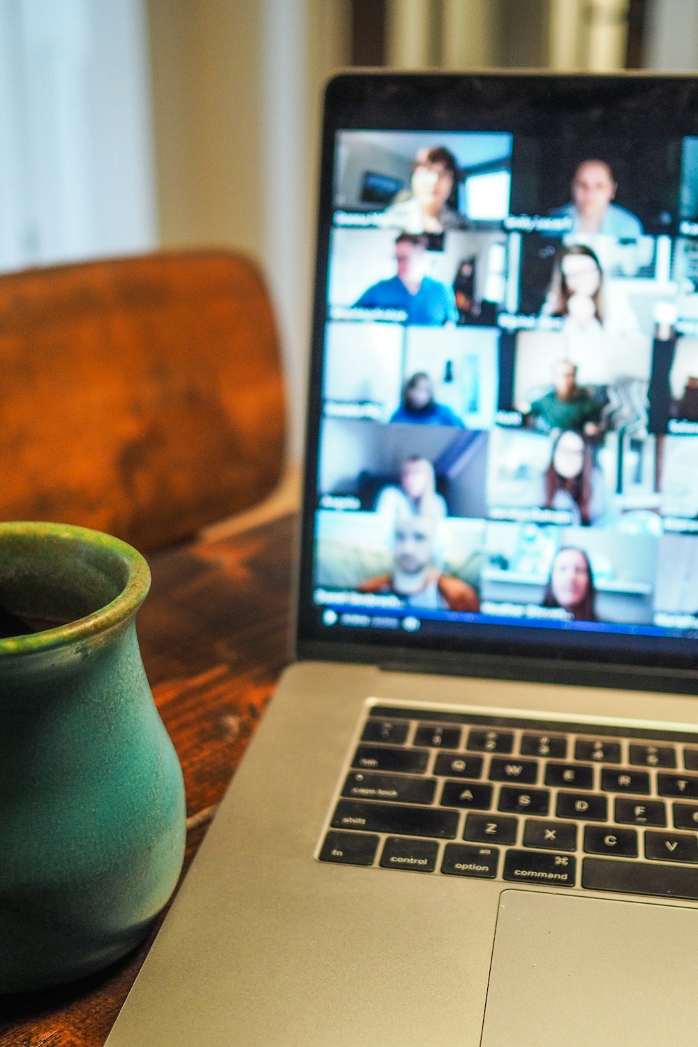 Video call from a home desk